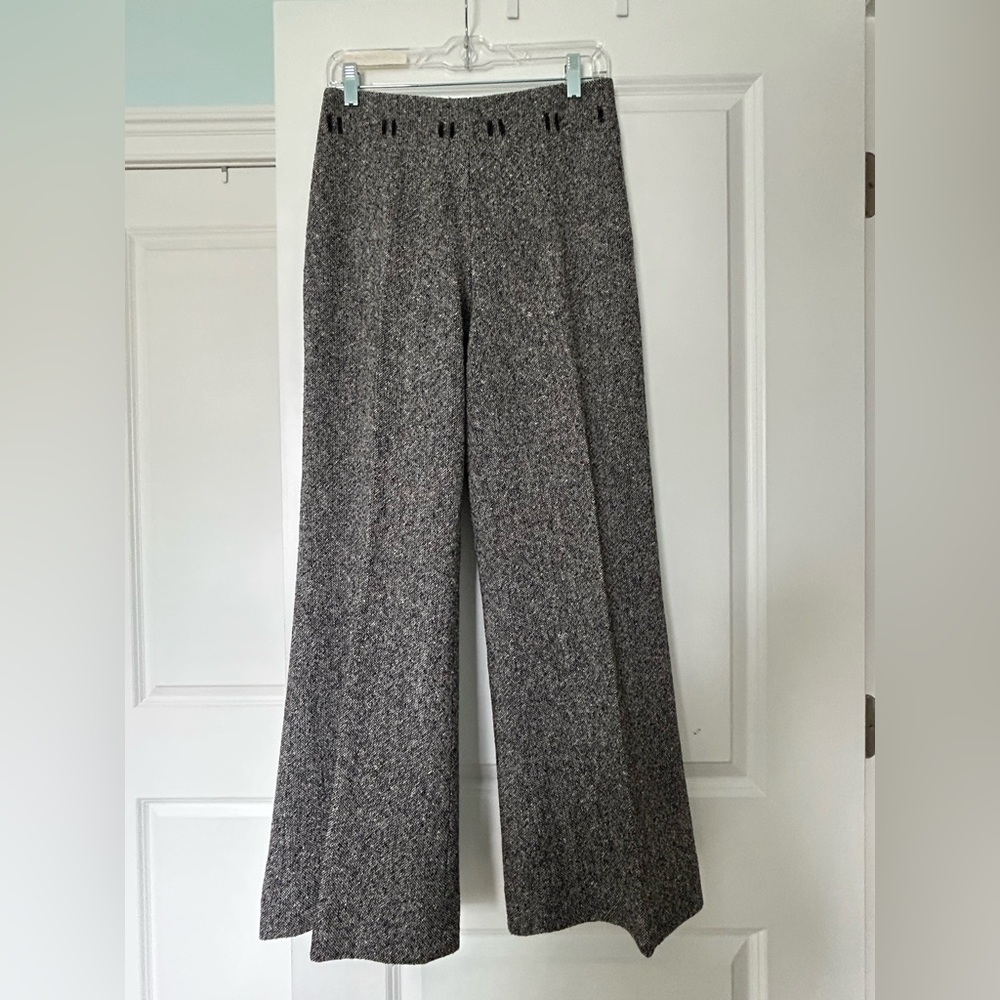 Moda International Black and White Textured Wool Pants